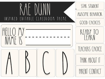 Preview of Rae Dunn Inspired Classroom Theme