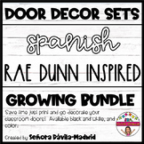 Rae Dunn Inspired Classroom door decor - SPANISH Growing Bundle