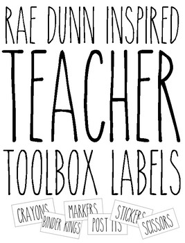 Preview of Rae Dunn Inspired Teacher Toolbox Labels