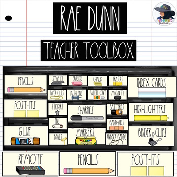Preview of Rae Dunn (Editable) Teacher Toolbox Labels