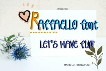 Preview of Raffaello Font download, Digital font, Script Font, Handwritten font, Brush font