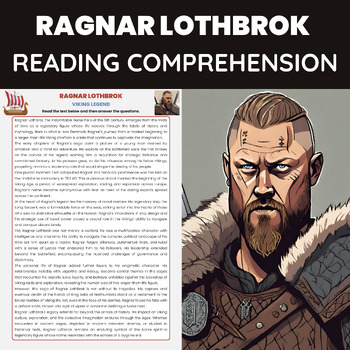 Preview of Ragnar Lothbrok Reading Comprehension | European History Viking Age