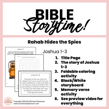 Preview of Rahab Hides the Spies, Bible Lesson, Homeschool, Sunday School