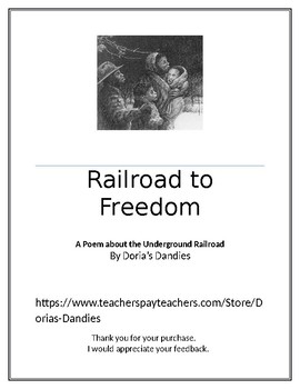 Preview of Railroad to Freedom- A Poem about the Underground Railroad