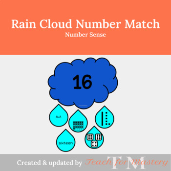 Preview of Rain Cloud Number Match: Number Sense for Kindergarten