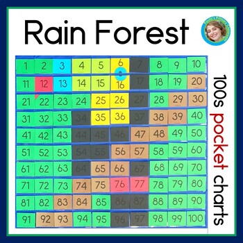 Preview of Rain Forest 100 Chart Mystery Pictures for Pocket Charts | Numbers to 100