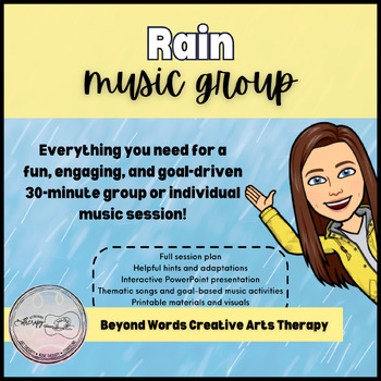 Preview of Rain | Music Therapy, Improvisation, Literacy, Special Education, SEL