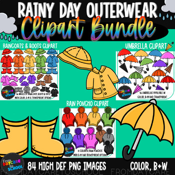 Preview of Rain Outerwear Clipart Bundle