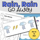 Rain Rain Go Away - Rhythm and Solfege Worksheet and Activ