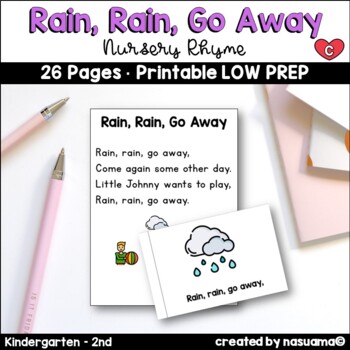 Preview of Rain, Rain, Go Away - Nursery Rhyme Activities