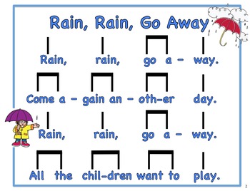 Music Activity for K-1st: Rain, Rain, Go Away by Janis Aston | TpT