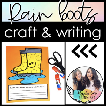 Preview of Rain boots Spring Craft and Writing | Primary Monthly Craft | April