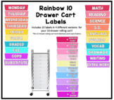 Rainbow 10 Drawer Rolling Cart Labels/ Printable/ 4 Versio