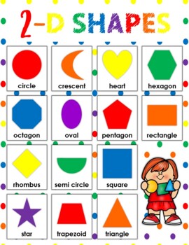 Preview of Rainbow 2-D SHAPES Poster White