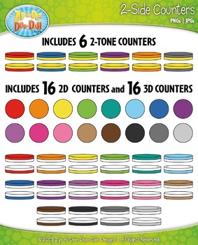 Preview of Rainbow 2-Sided Circle Counters Clipart {Zip-A-Dee-Doo-Dah Designs}