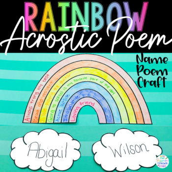 Preview of Rainbow Acrostic Name Poem Craft | Poetry Writing Craftivity | Spring Activity