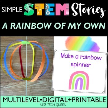 Preview of Spring STEM Activities Rainbow Challenge March St. Patricks Day Spinner Toy