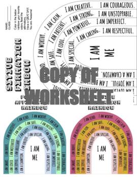 Preview of Rainbow Affirmations Bundle Pack - Social Worker & School Psychologist