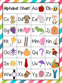 rainbow alphabet chart in 3 styles freebie by i heart my
