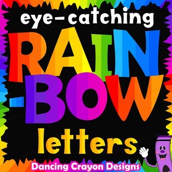 rainbow alphabet letters clip art bundle by dancing crayon designs