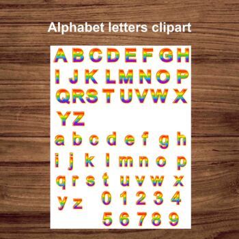 Rainbow Alphabet Letters PNG clipart by Kiddie Resources | TPT