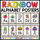 Rainbow Alphabet Posters | Bright Classroom Decor Letter Poster
