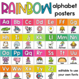 Rainbow Alphabet Posters | Editable | Classroom Decor