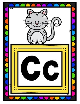 Rainbow Alphabet Posters With Pictures | Alphabet Letters For Wall
