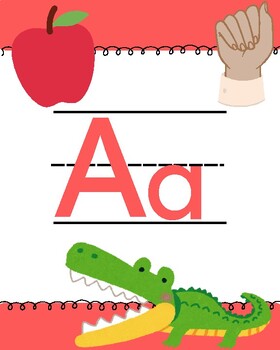 Preview of Rainbow Alphabet Posters for Classroom - (Uppercase, Lowercase & ASL)