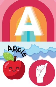 Preview of Rainbow Chic Alphabet Posters w/ ASL