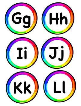 Rainbow Alphabet Tiles by Charkittycat | TPT