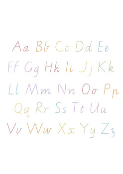 Preview of Rainbow Alphabet poster| Vic Cursive| Art Basket