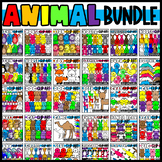 Rainbow Animal Clip Art Bundle