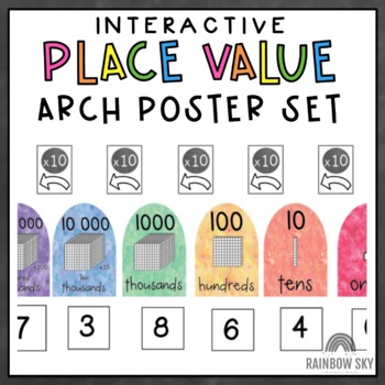 Preview of Rainbow Arch Place Value Chart | Interactive Place Value Posters