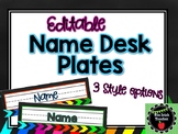 Rainbow Arrow EDITABLE Name Desk Plates