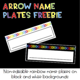 Rainbow Arrow Name Plates FREEBIE : Classroom Decor
