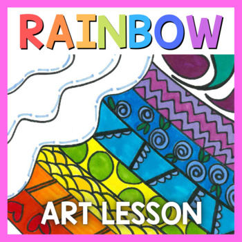 Rainbow Art Lesson - Spring Craft, Sub Plans, Early Finishers, No Prep