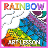Rainbow Art Lesson - Spring Craft, Sub Plans, Early Finish
