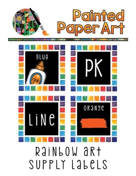 Preview of Black Rainbow Art Supply Labels