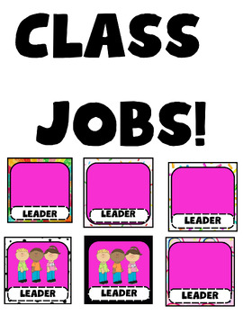 Preview of Rainbow/B&W Themed Classroom Jobs!