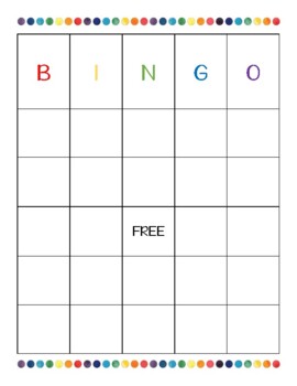 Rainbow BINGO Board by Teaching with the Rainbow | TpT