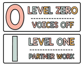 Preview of MODERN BOHO Theme Voice Level Posters | Classroom Management | FREE