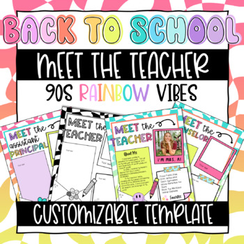 Preview of Rainbow Back to School Meet the Teacher Editable Template