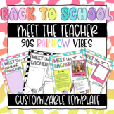 Rainbow Back to School Meet the Teacher Editable Template