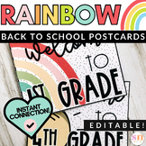Rainbow Classroom Decor | Back to School Postcards | Welco