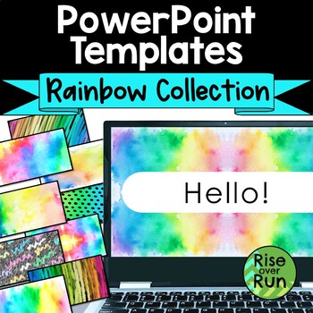 Preview of Rainbow PowerPoint Templates & Slides with Watercolor Backgrounds