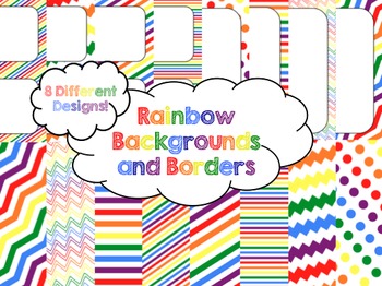 Preview of Rainbow Backgrounds and Borders FREEBIE