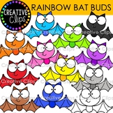 Rainbow Bat Buds Clipart {Halloween Bat Clipart}