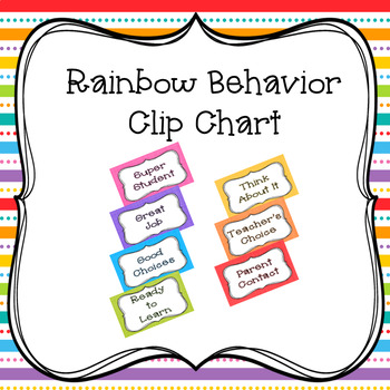 Rainbow Behavior Clip Chart by Nicole Locker | TPT