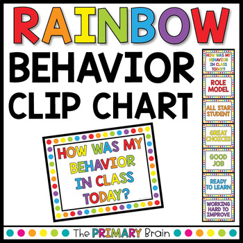 Rainbow Behavior Clip Chart by The Primary Brain | TpT